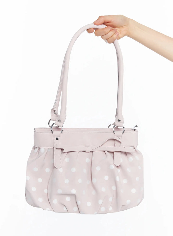 dot-ribbon-shoulder-bag-iy526 / Light pink