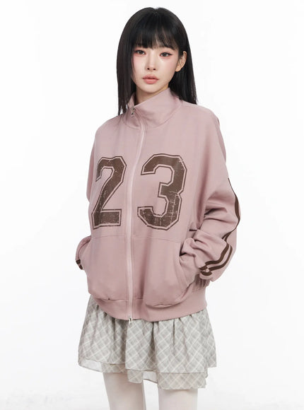 two-way-zip-up-jacket-cf518 / Light pink