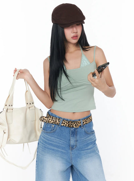 trendy-layered-halter-top-cy512 / Mint