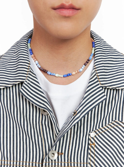mens-contrast-beaded-necklace-ig515 / Multi Color