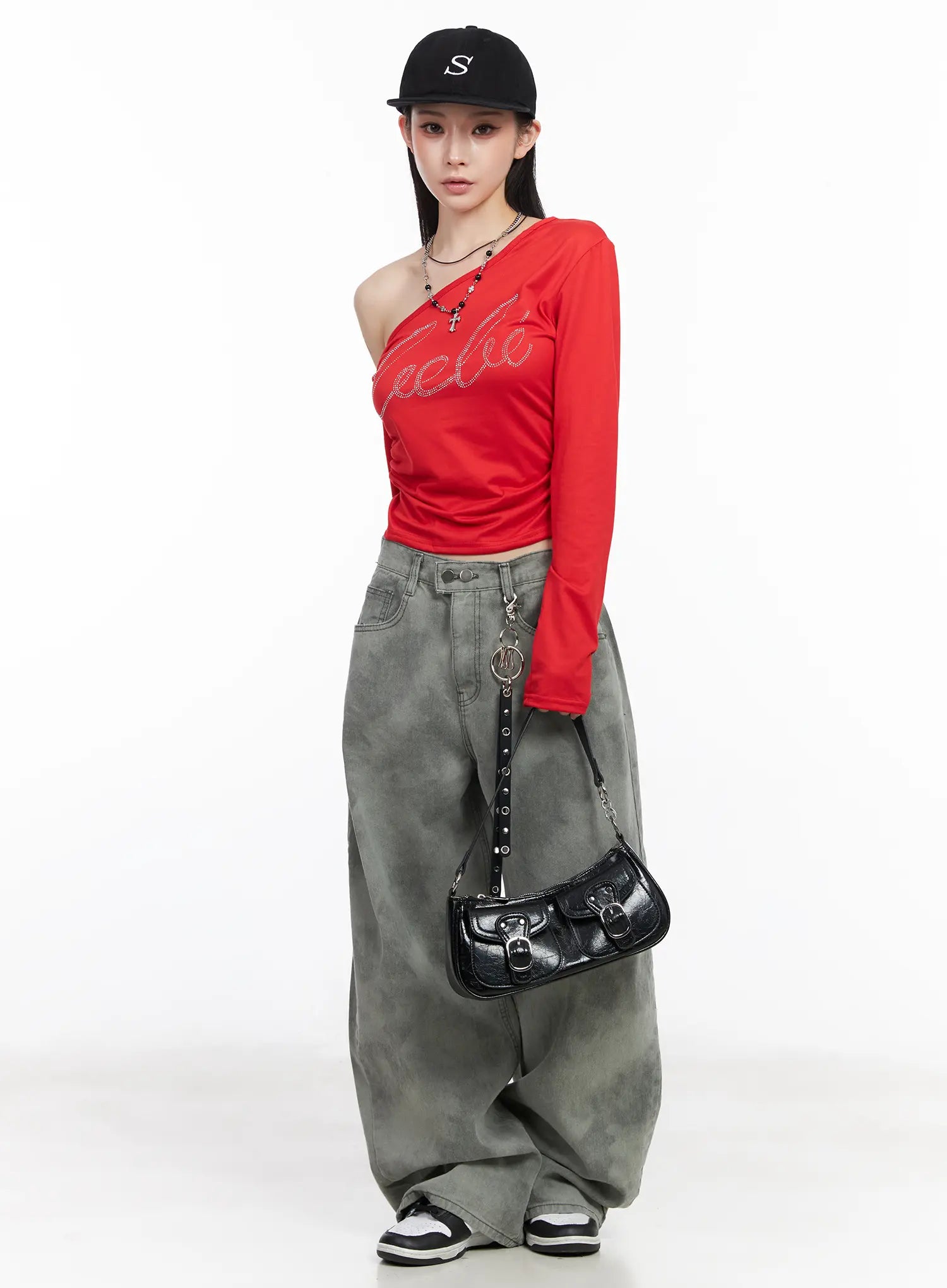 vintage-washed-wide-leg-pants-cm519 / Olive gray