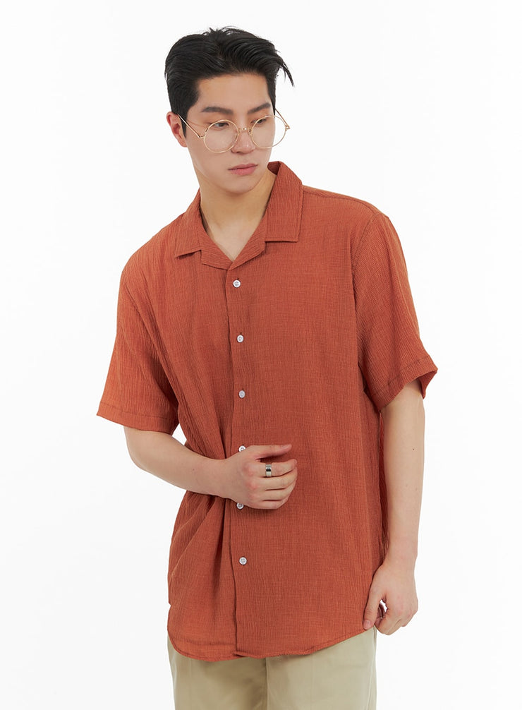 mens-classic-linen-shirt-ia401 / Orange