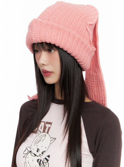 slouchy-knit-beanie-in503 / Pink