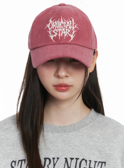 casual-washed-logo-cap-cj512 / Pink