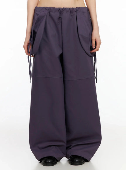 wide-leg-pocket-string-pants-ia523 / Purple