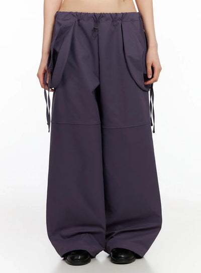 wide-leg-pocket-string-pants-ia523 / Purple