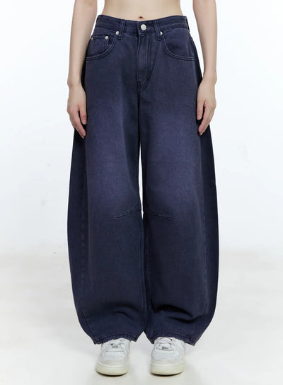 jaeyoung-washed-wide-leg-jeans-cg507 / Purple