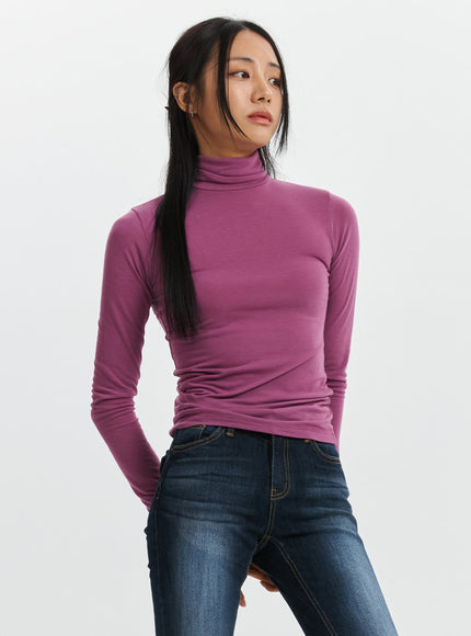 slim-fit-funnel-neck-sweater-cd320 / Purple