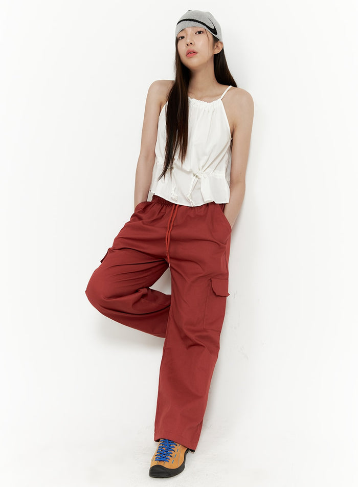comfy-cargo-pants-red-oa429 / Red