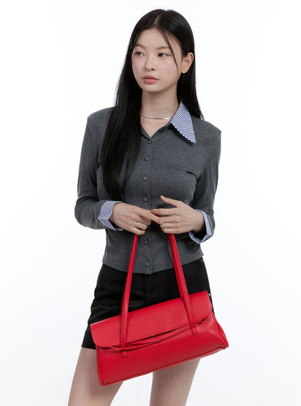 ribbon-charm-shoulder-bag-oo429 / Red