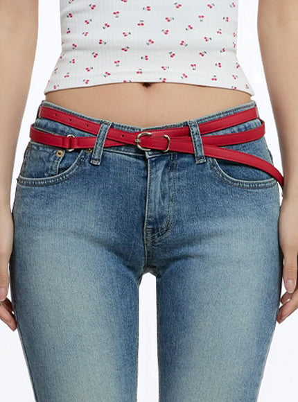 slim-double-cross-belt-iu503 / Red
