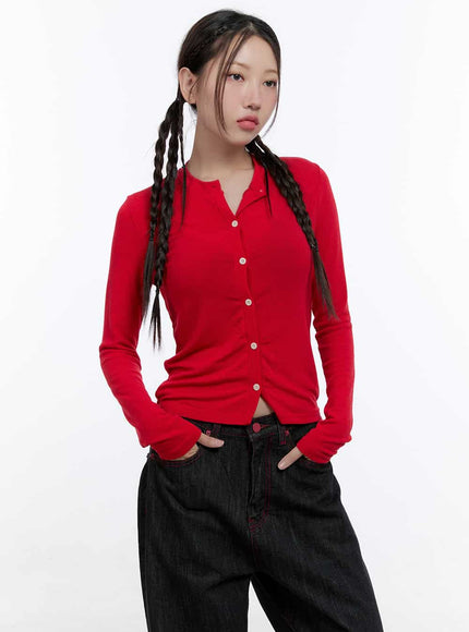 softtouch-rayon-cardigan-cs410 / Red