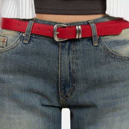 square-buckle-basic-belt-ig527 / Red