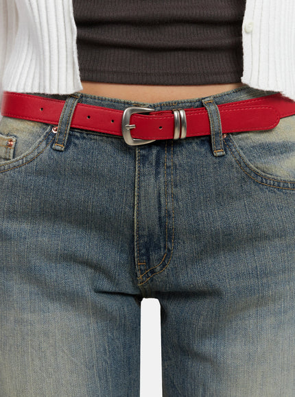 square-buckle-basic-belt-ig527 / Red