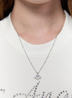 heart-cubic-ring-necklace-ca527 / Silver