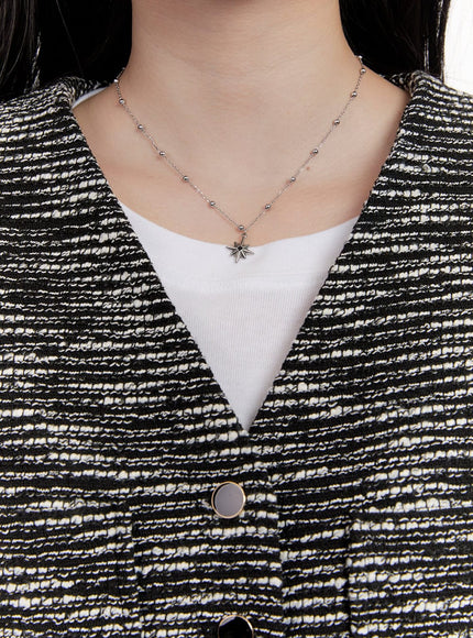 black-sun-necklace-cj531 / Silver