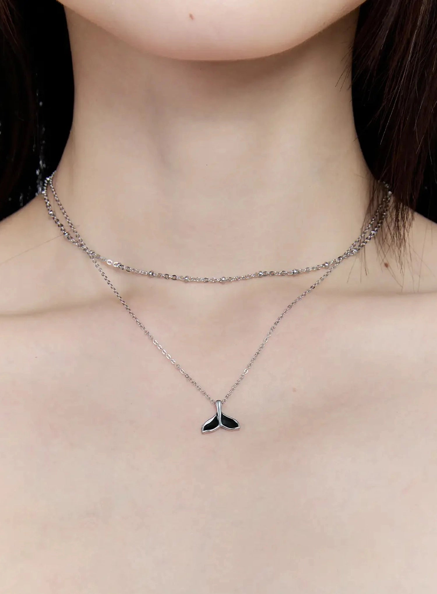 acc-castleton-little-black-tail-necklace-cg507 / Silver