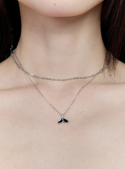 acc-castleton-little-black-tail-necklace-cg507 / Silver