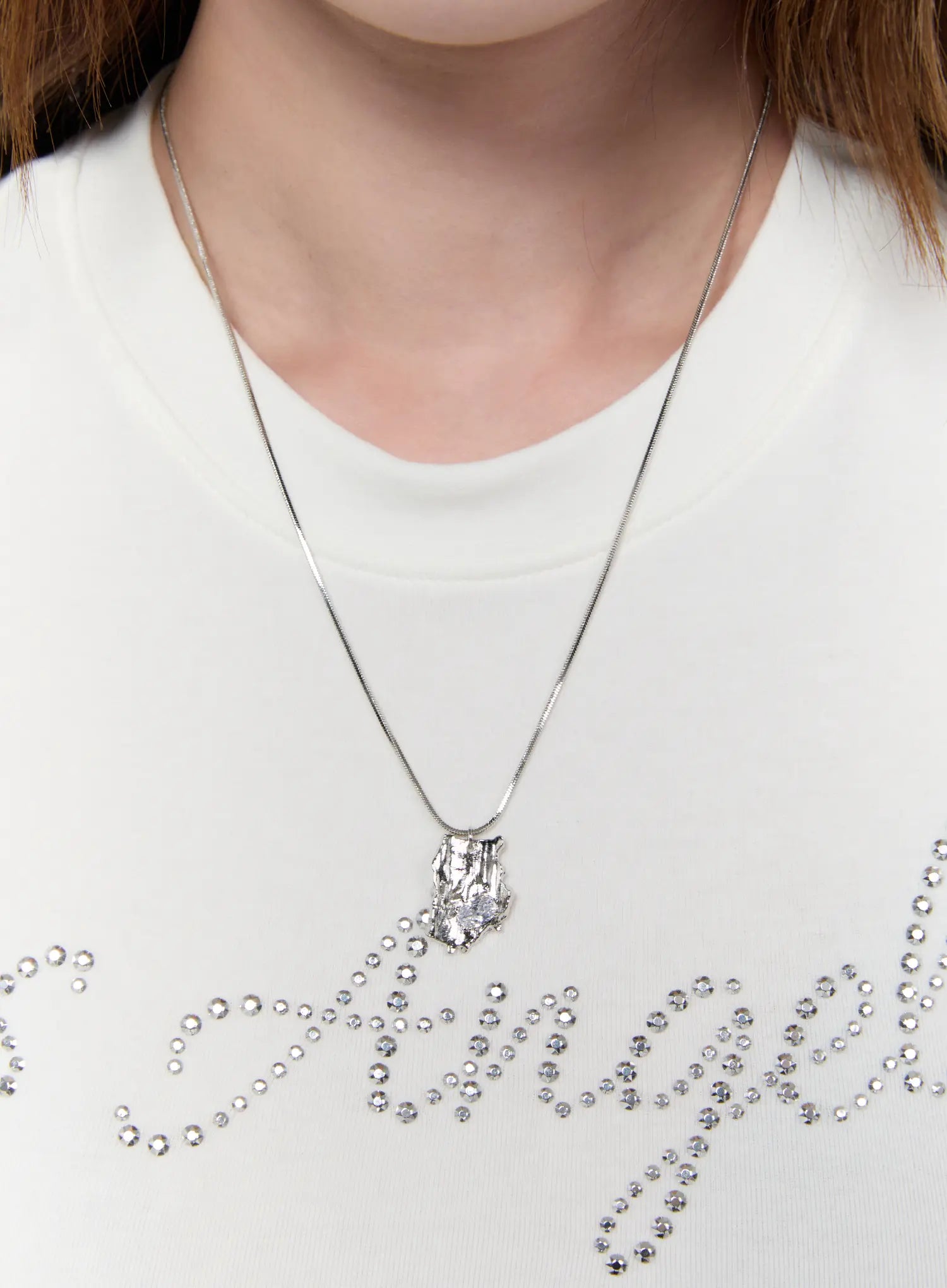 organic-pendant-necklace-ca527 / Silver