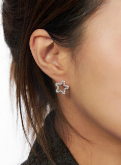 twisted-star-earrings-ca517 / Silver