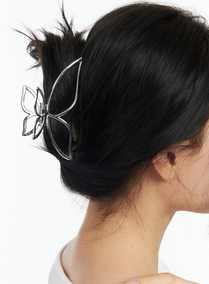 metallic-wing-hair-clip-cm519 / Silver