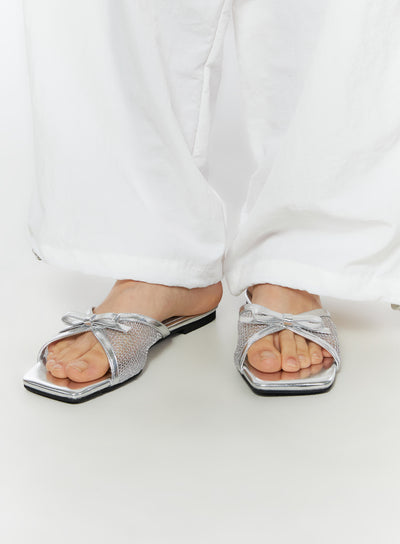 mesh-bow-sandals-iu519 / Silver