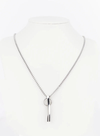mens-pendant-chain-necklace-is510 / Silver