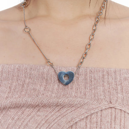 romantic-metallic-pendant-necklace-cd530 / Silver