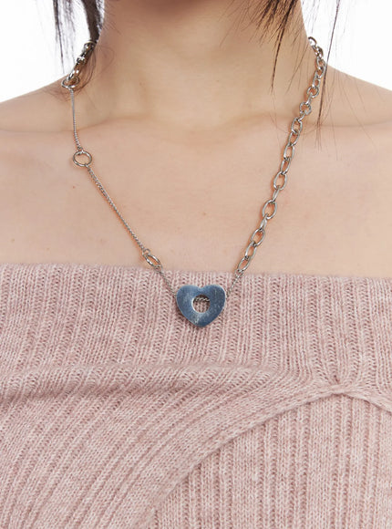 romantic-metallic-pendant-necklace-cd530 / Silver