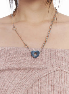 romantic-metallic-pendant-necklace-cd530 / Silver