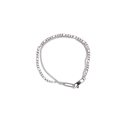 mens-double-chain-minimalist-bracelet-il504 / Silver