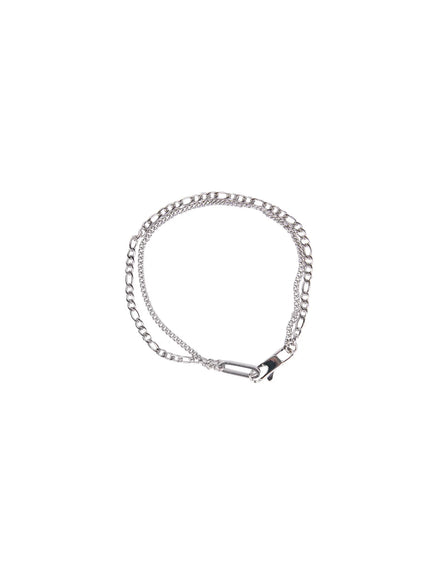 mens-double-chain-minimalist-bracelet-il504 / Silver