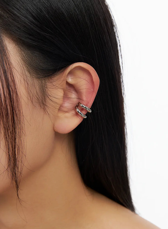 double-hoop-ear-cuff-im531 / Silver