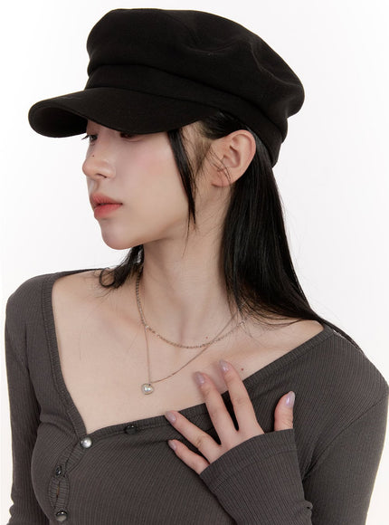 layered-heart-necklace-cj531 / Silver