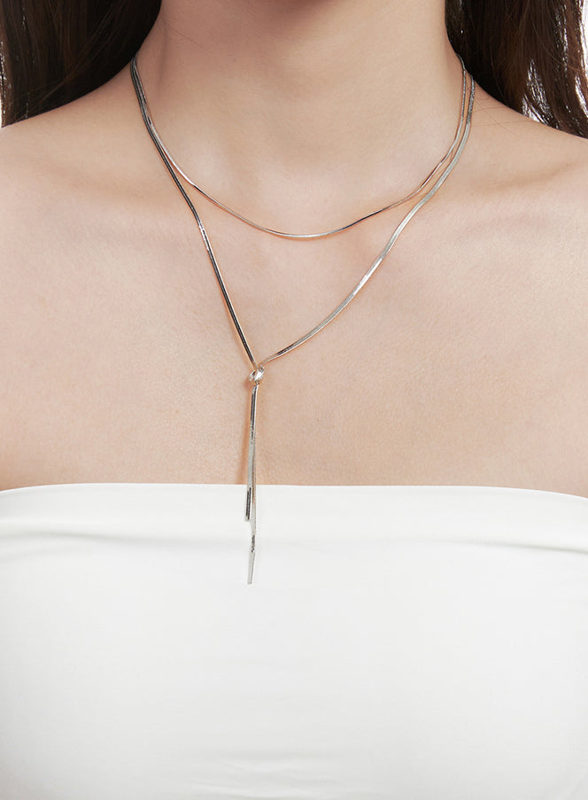 sonel-two-string-necklace-ij516 / Silver