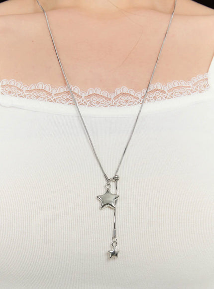 double-star-necklace-if526 / Silver