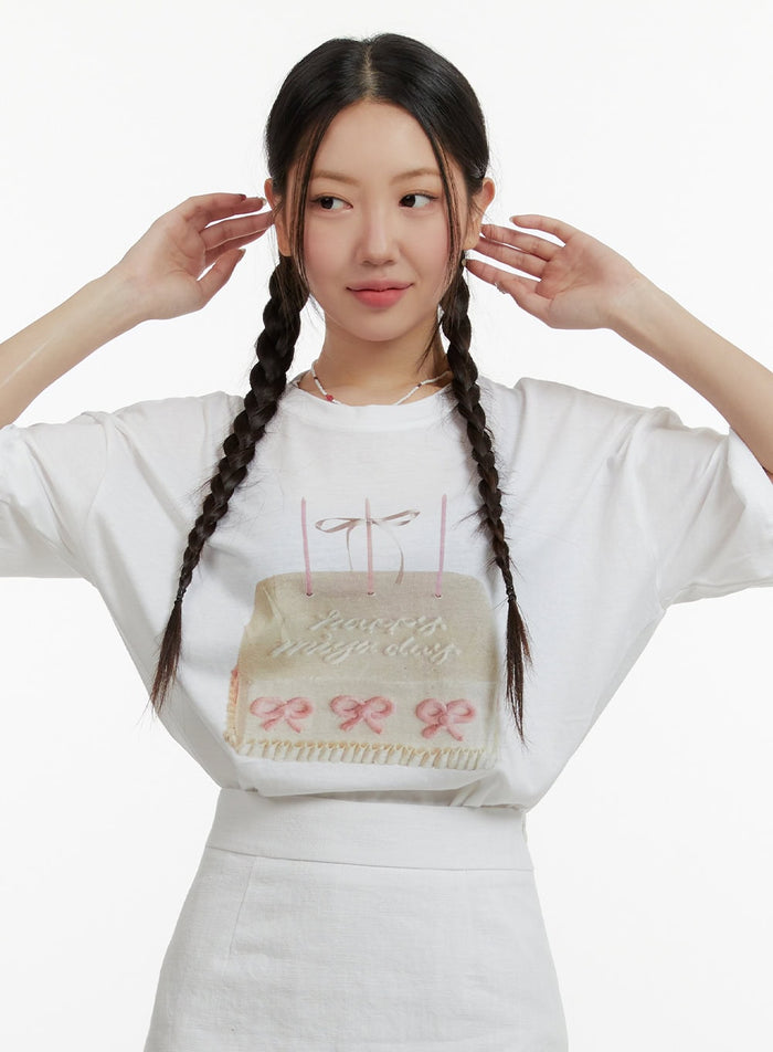 acubi-graphic-t-shirt-oy413 / White