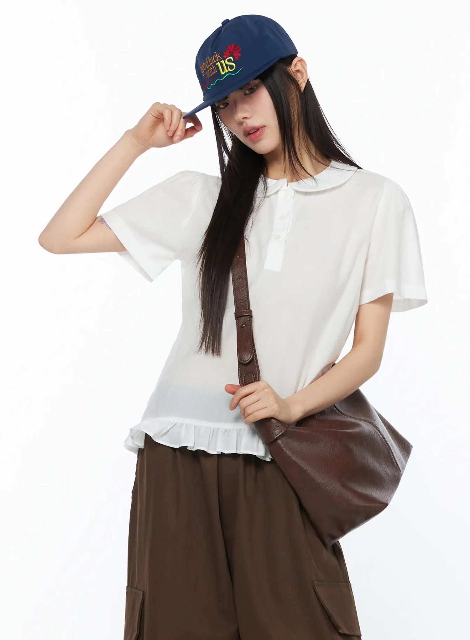 frilled-puff-collar-blouse-iy526 / White