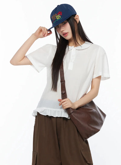 frilled-puff-collar-blouse-iy526 / White