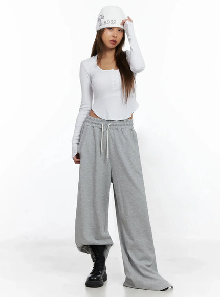 Snap Detail Sweatpants ID503