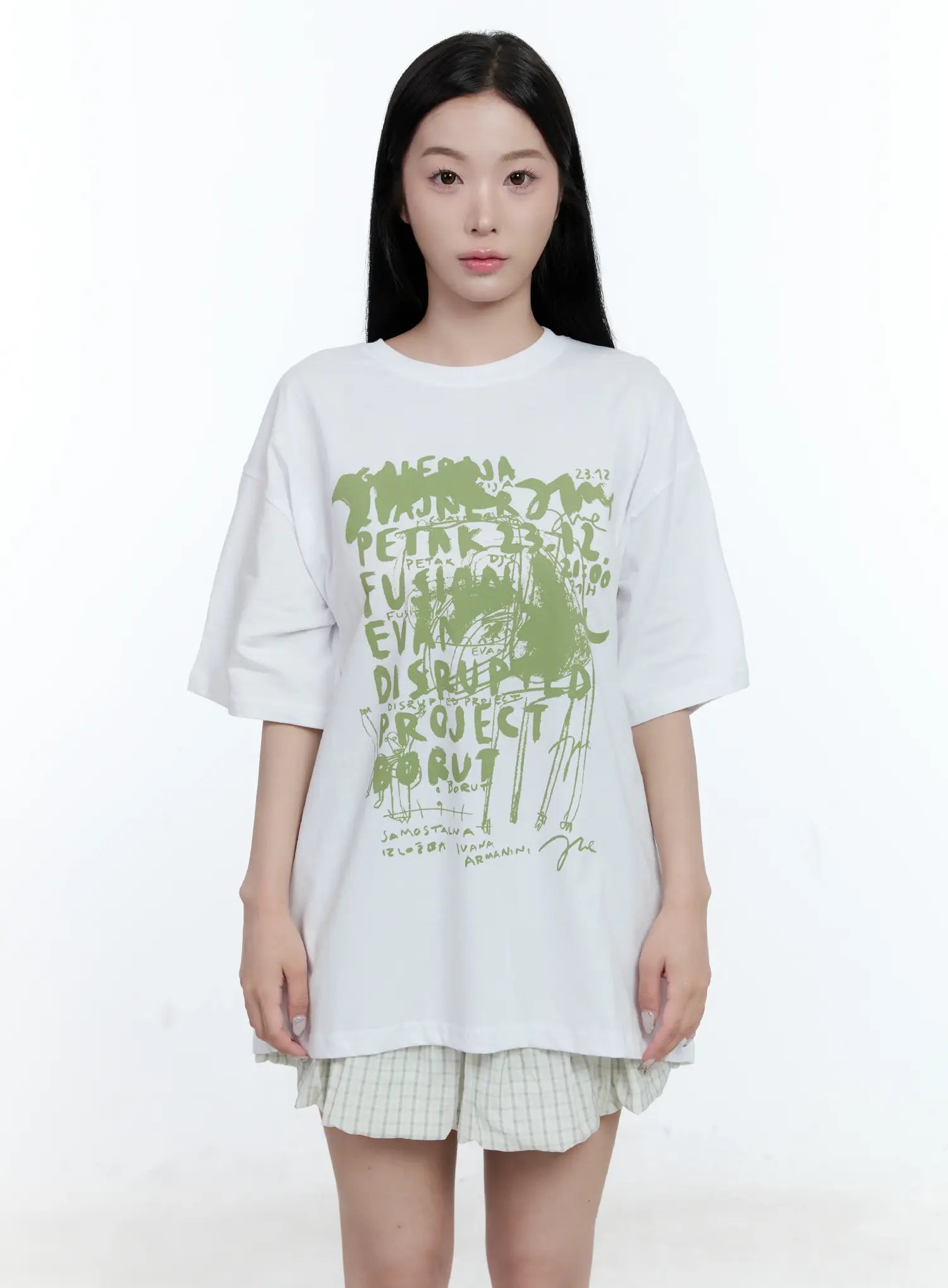 graphic-oversized-tee-cl530 / White