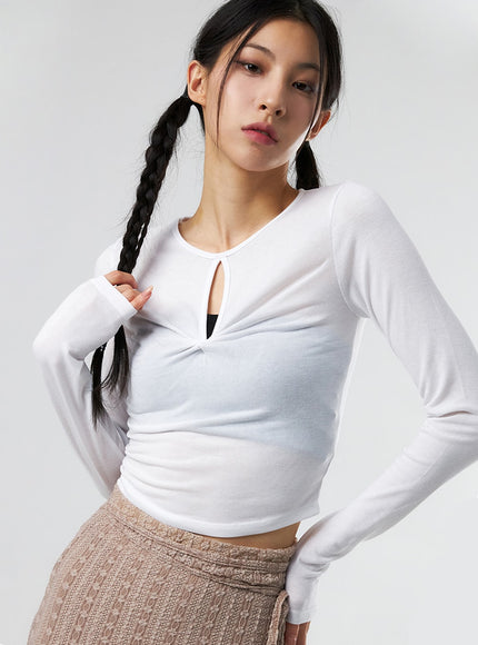 front-hole-tee-is327 / White