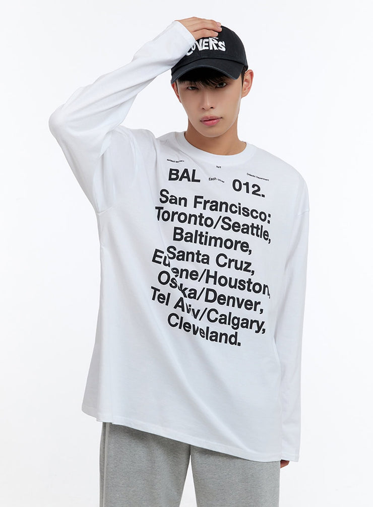 mens-cotton-lettering-oversize-t-shirt-is413 / White