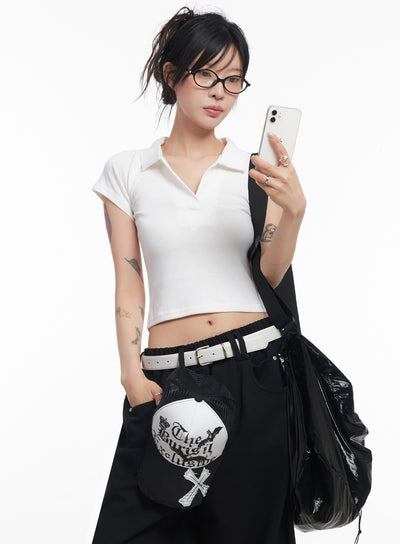 cropped-collared-tee-ic503 / White