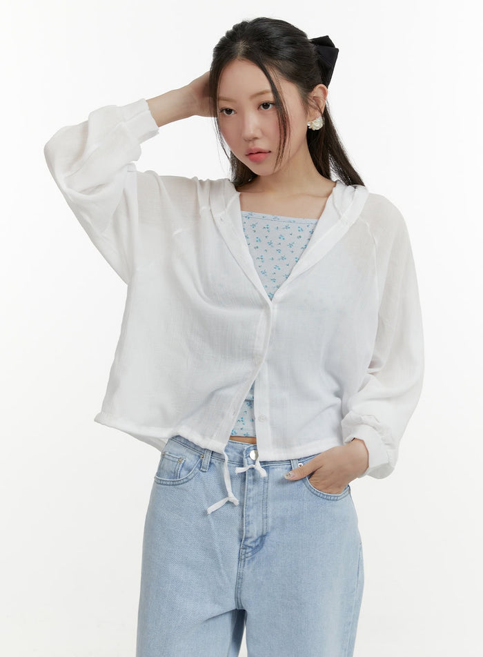 summer-button-up-jacket-oy413 / White