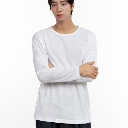 mens-essential-comfort-long-sleeve-top-in401 / White