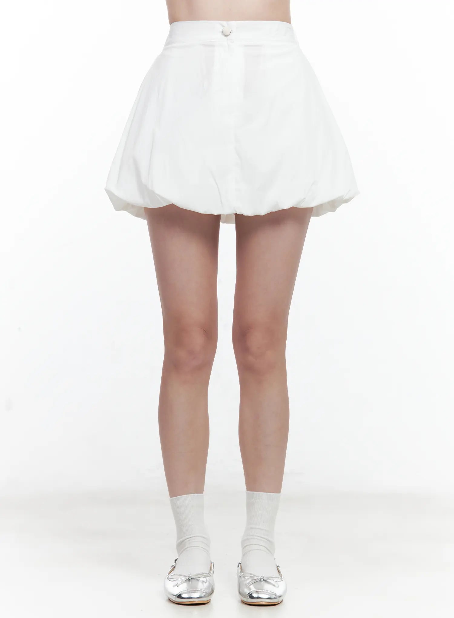 high-waisted-mini-bubble-skirt / White