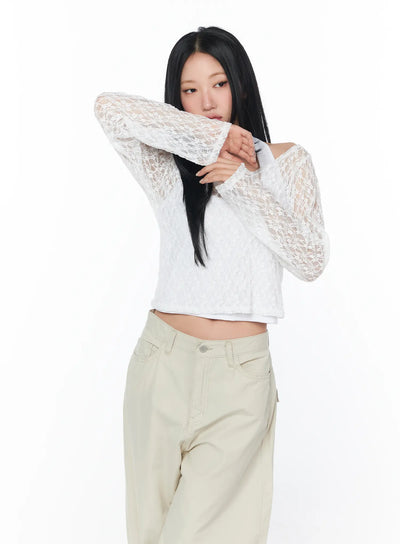 chic-sheer-lace-top-set-cy512 / White