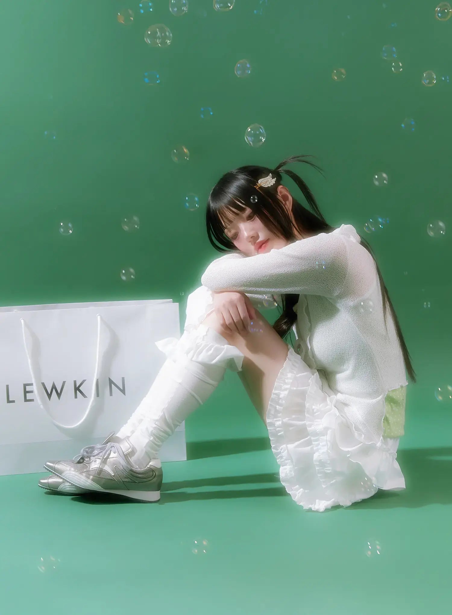 ruffle-layered-mini-skirt-cm524 / White