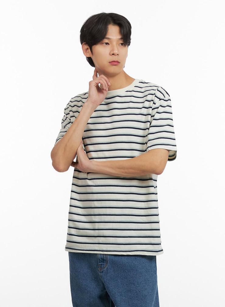 mens-striped-cotton-t-shirt-iu405 / White